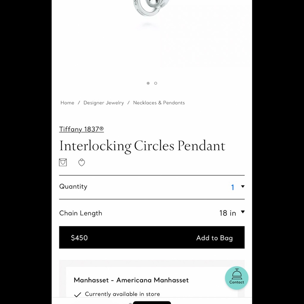 Sterling Silver Interlocking Circles Pendant. - image 6